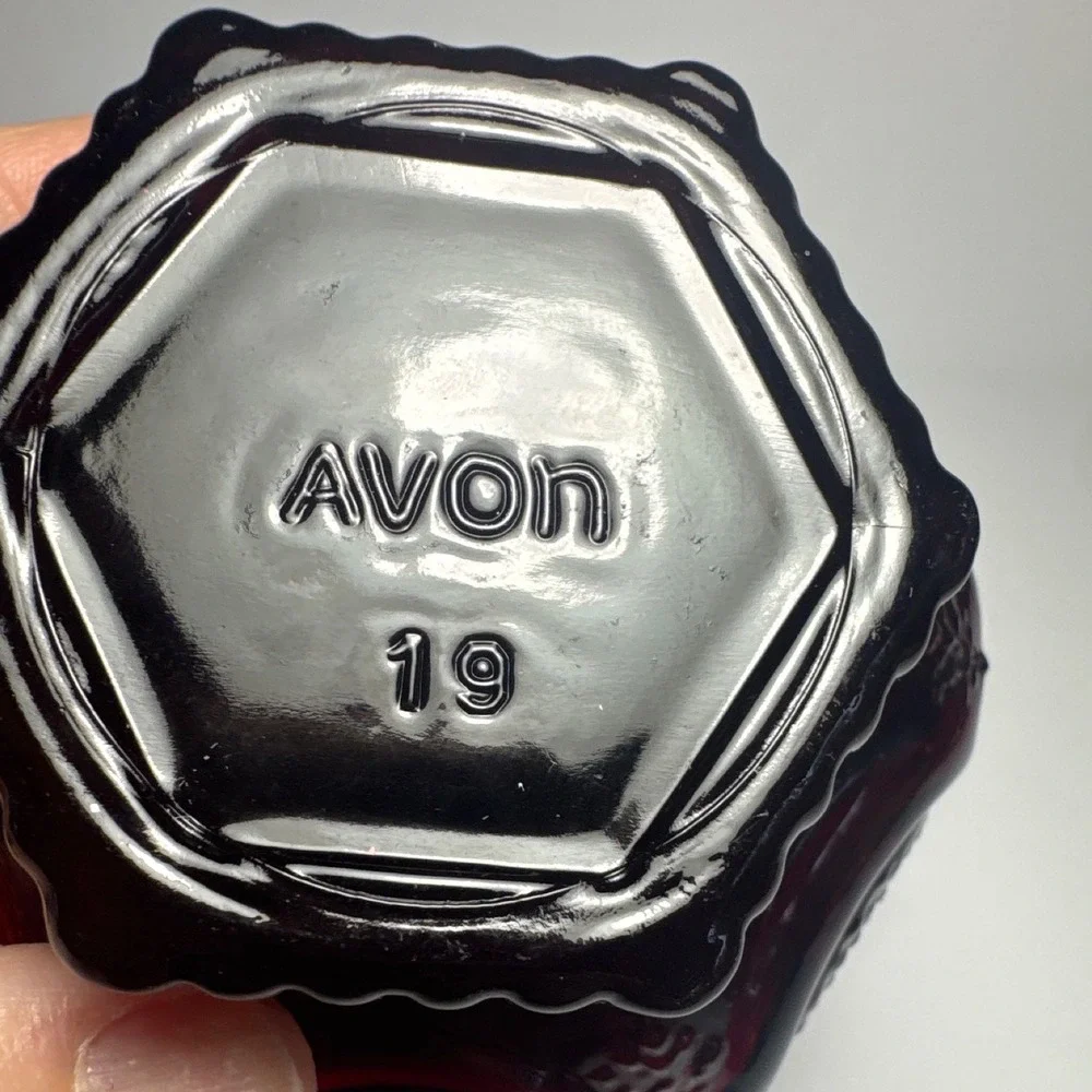 Avon Decanter Cruet Unisex OS Ruby Red Cape Cod Diamond Point Glass
